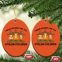 Orange Shirt Day Christmas Ceramic Ornament I Wear Orange For The 215 Stolen Children - Wonder Print Shop