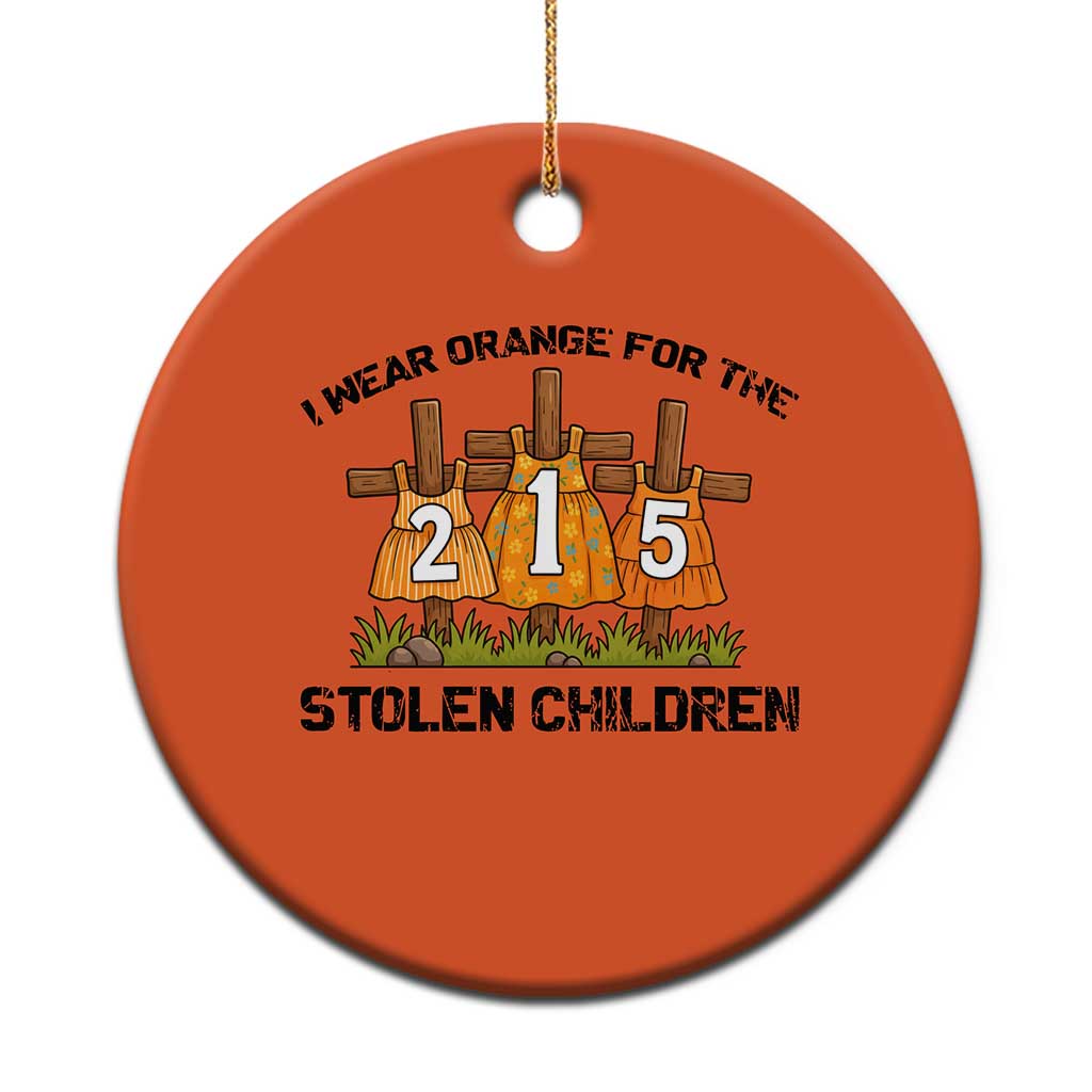 Orange Shirt Day Christmas Ceramic Ornament I Wear Orange For The 215 Stolen Children - Wonder Print Shop