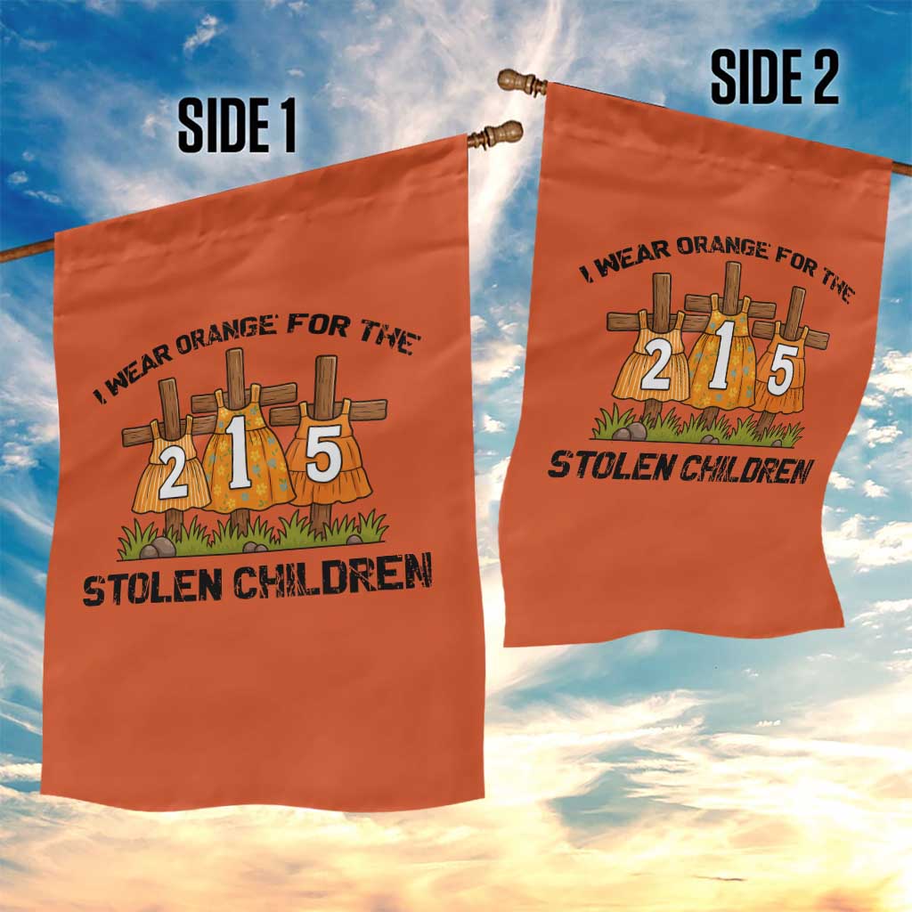 Orange Shirt Day Garden Flag I Wear Orange For The 215 Stolen Children - Wonder Print Shop