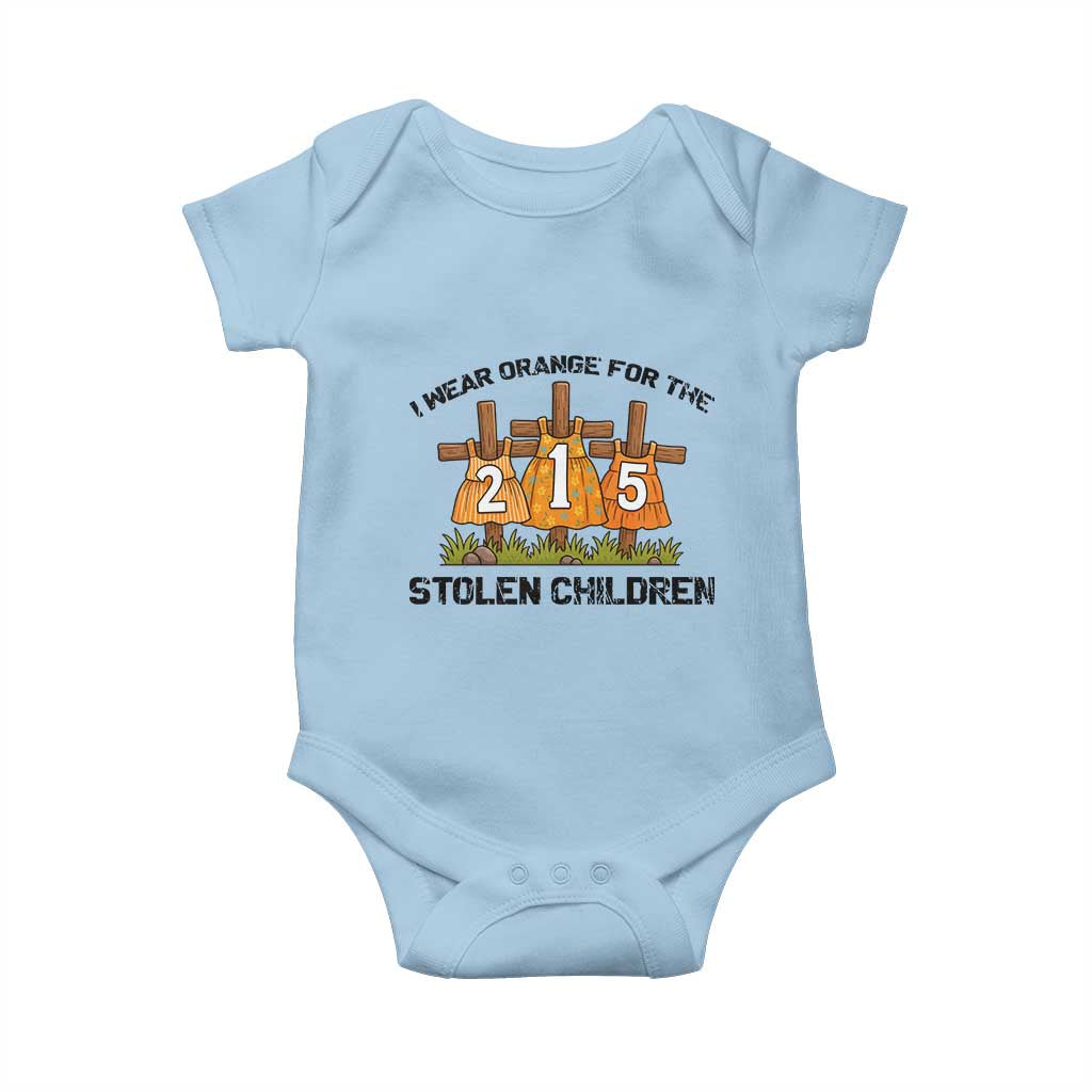 Orange Shirt Day Baby Onesie I Wear Orange For The 215 Stolen Children - Wonder Print Shop