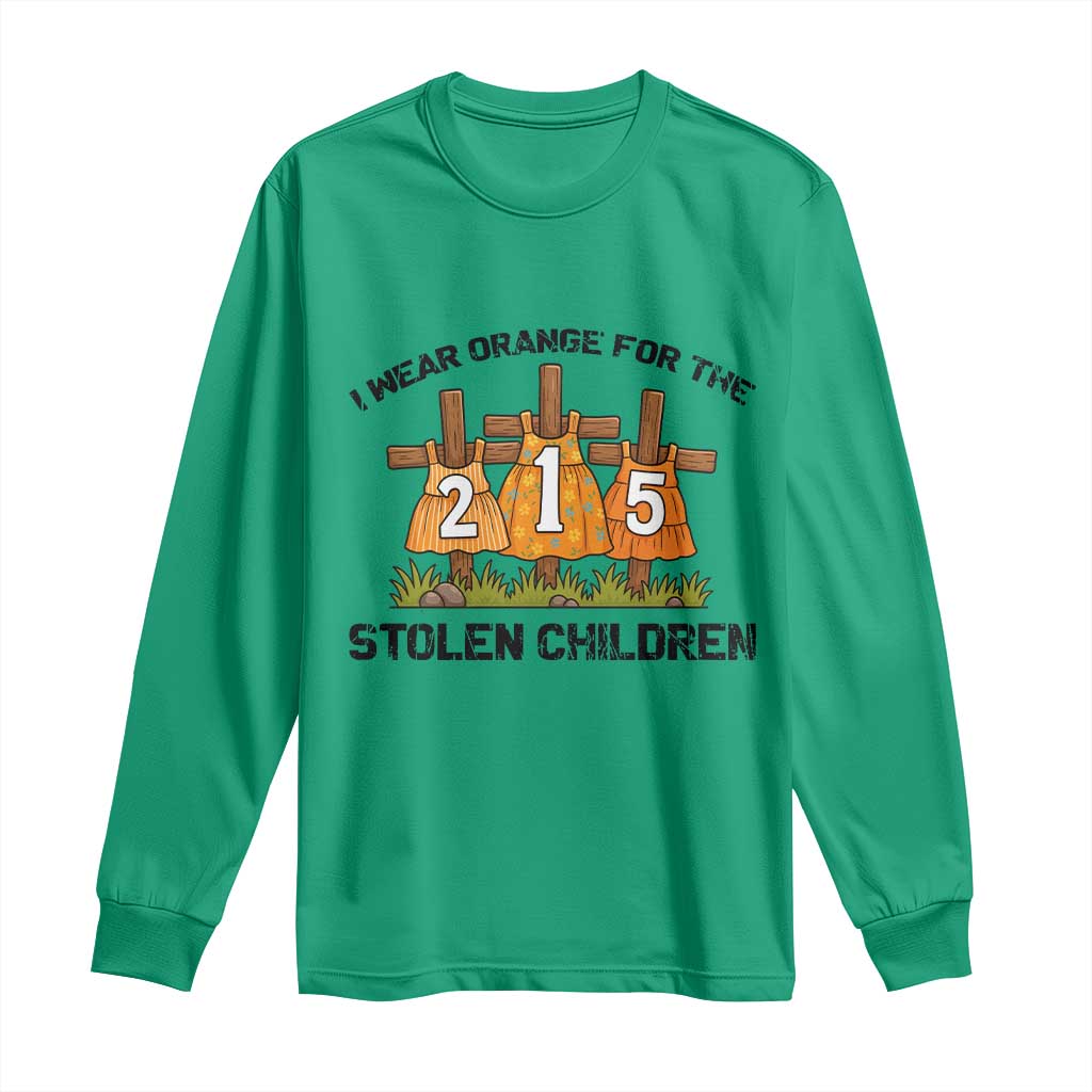 Orange Shirt Day Long Sleeve Shirt I Wear Orange For The 215 Stolen Children - Wonder Print Shop
