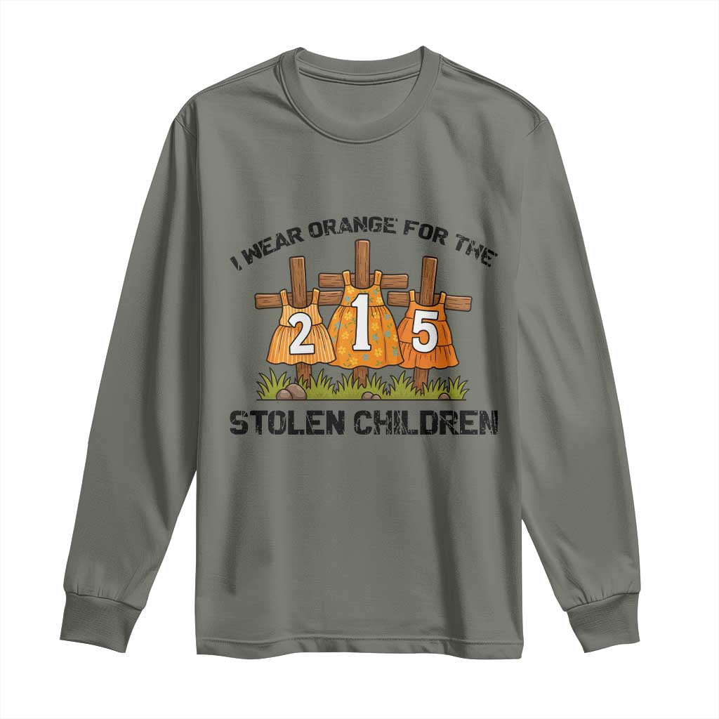 Orange Shirt Day Long Sleeve Shirt I Wear Orange For The 215 Stolen Children - Wonder Print Shop