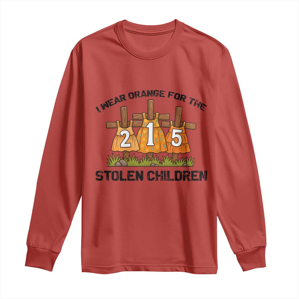 Orange Shirt Day Long Sleeve Shirt I Wear Orange For The 215 Stolen Children - Wonder Print Shop
