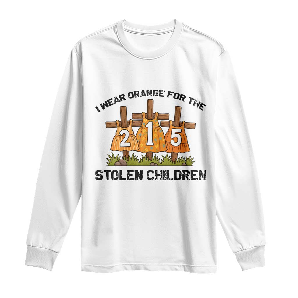 Orange Shirt Day Long Sleeve Shirt I Wear Orange For The 215 Stolen Children - Wonder Print Shop