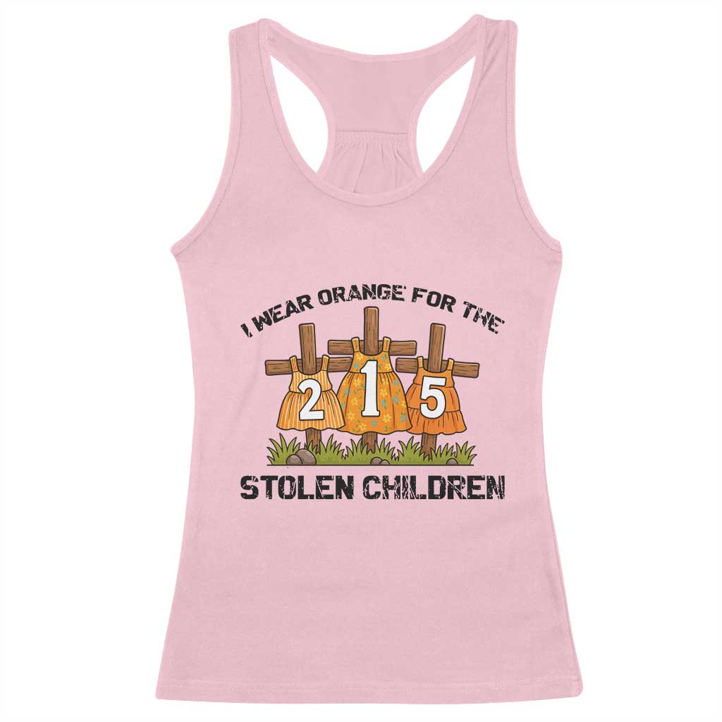 Orange Shirt Day Racerback Tank Top I Wear Orange For The 215 Stolen Children - Wonder Print Shop