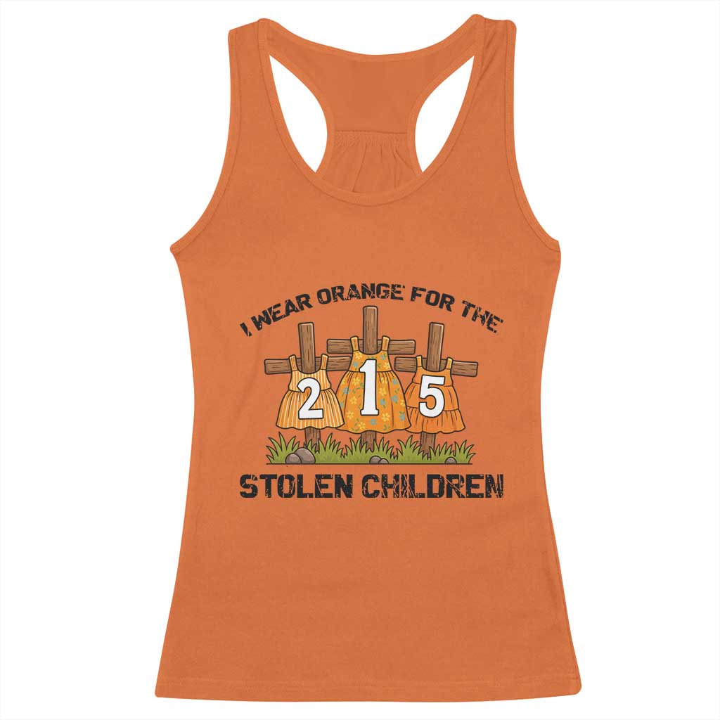 Orange Shirt Day Racerback Tank Top I Wear Orange For The 215 Stolen Children - Wonder Print Shop