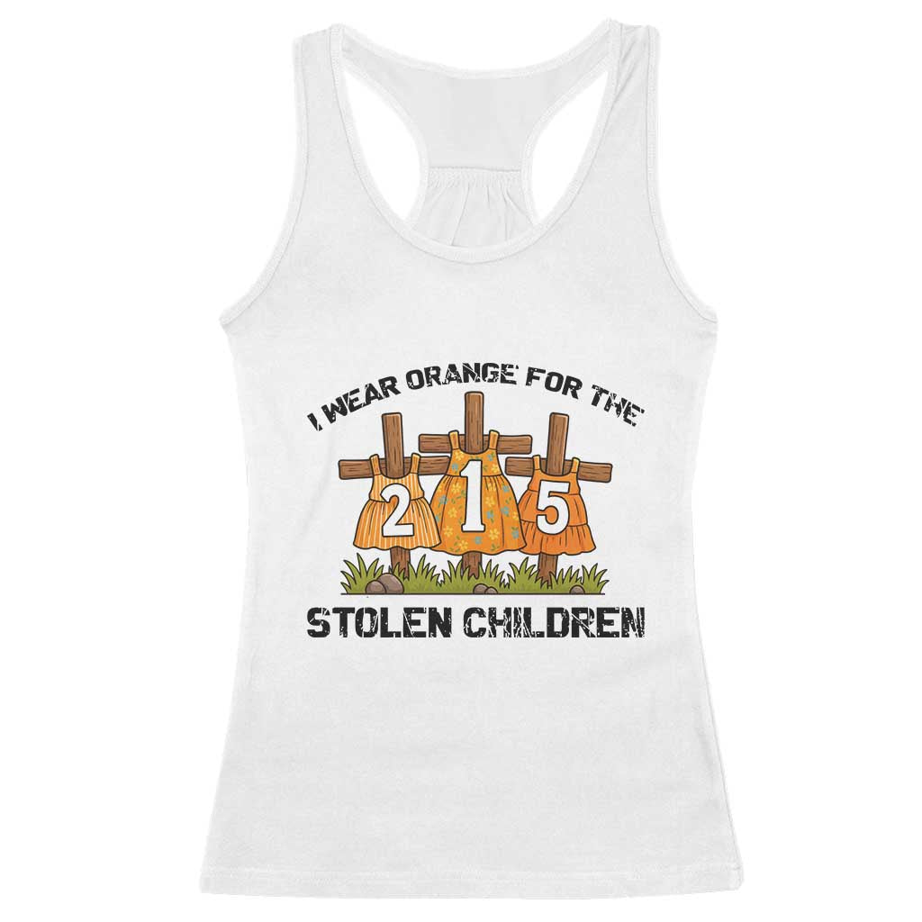 Orange Shirt Day Racerback Tank Top I Wear Orange For The 215 Stolen Children - Wonder Print Shop