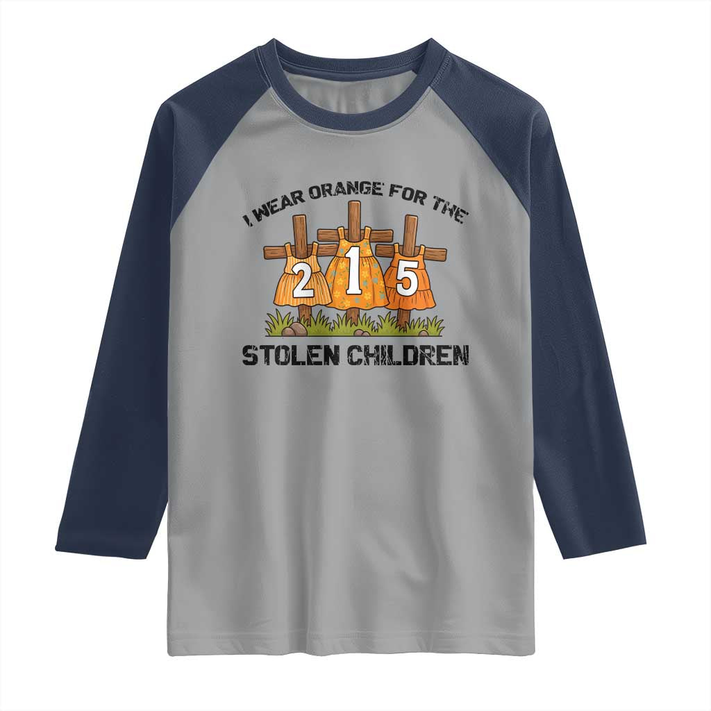 Orange Shirt Day Raglan Shirt I Wear Orange For The 215 Stolen Children - Wonder Print Shop