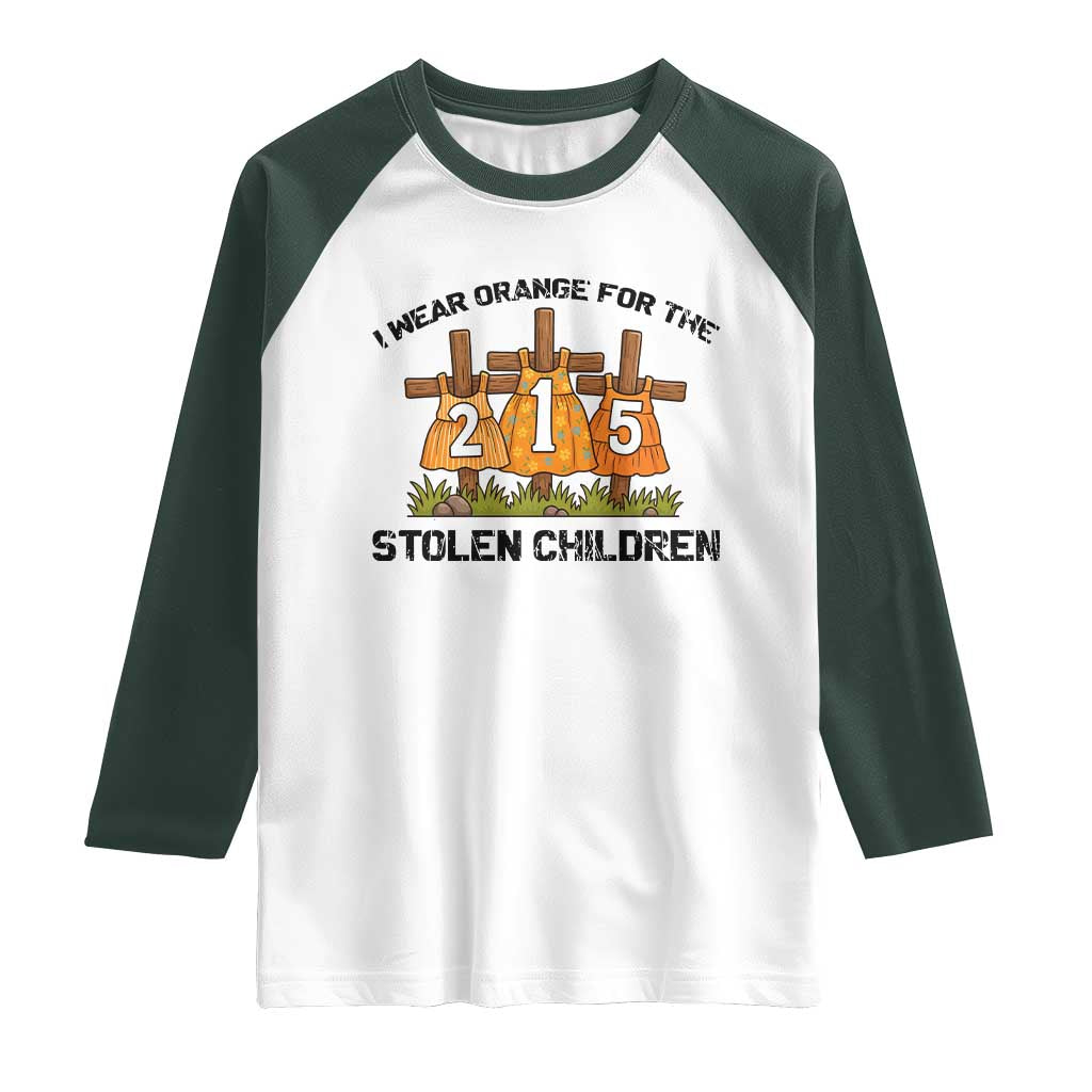 Orange Shirt Day Raglan Shirt I Wear Orange For The 215 Stolen Children - Wonder Print Shop