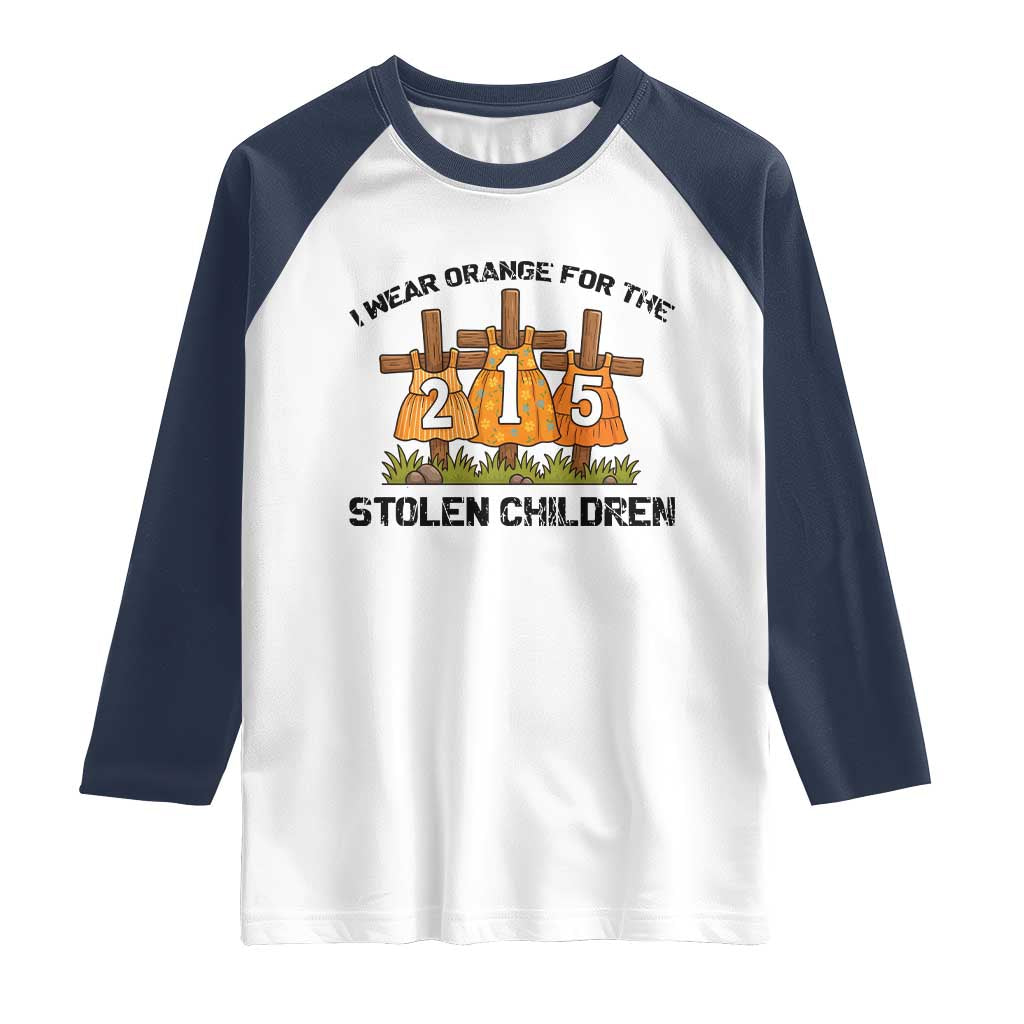 Orange Shirt Day Raglan Shirt I Wear Orange For The 215 Stolen Children - Wonder Print Shop