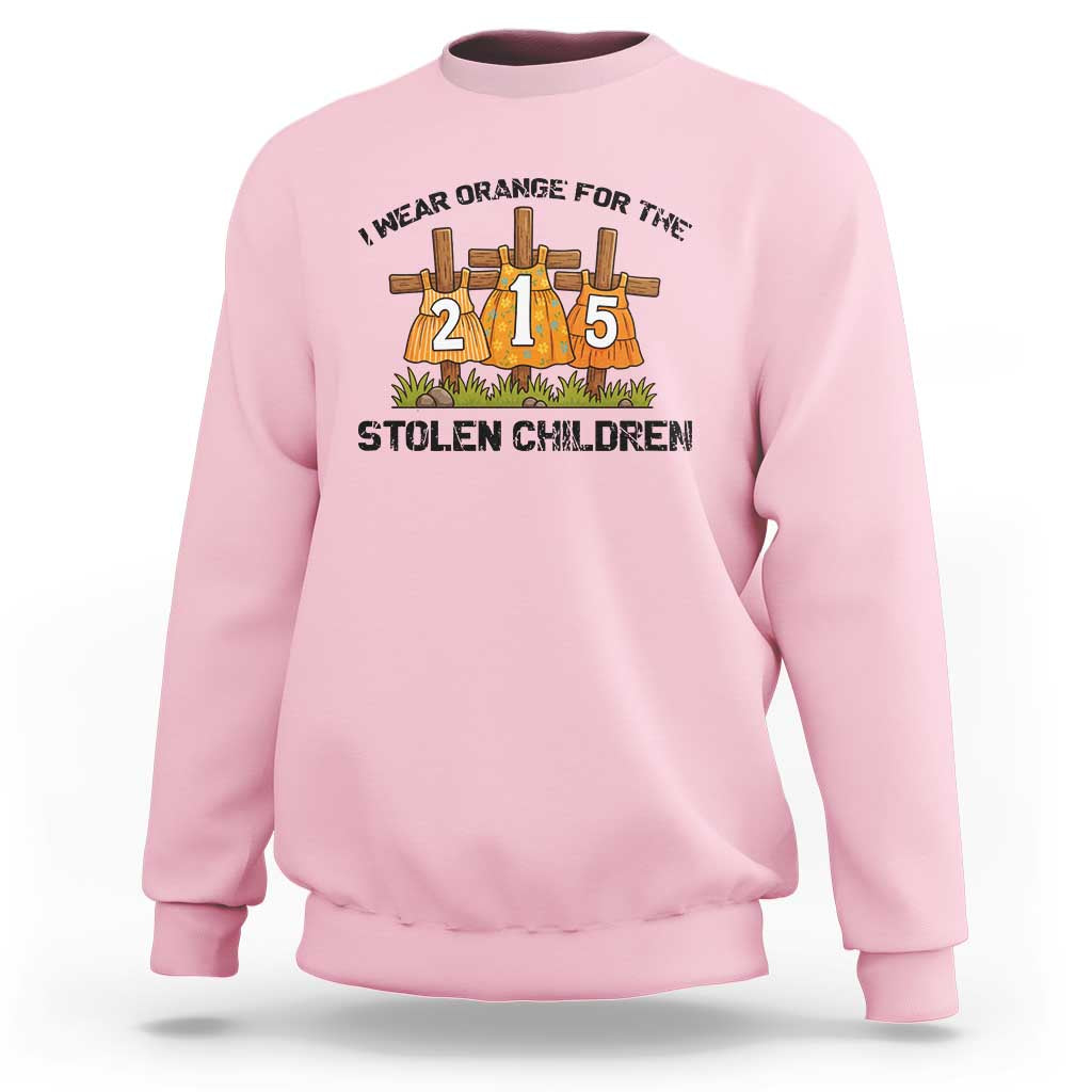 Orange Shirt Day Sweatshirt I Wear Orange For The 215 Stolen Children - Wonder Print Shop