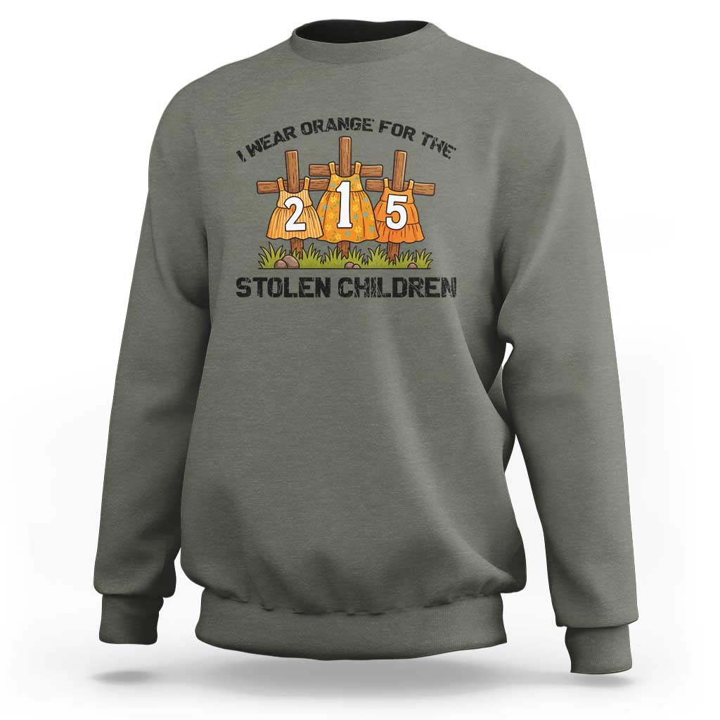 Orange Shirt Day Sweatshirt I Wear Orange For The 215 Stolen Children - Wonder Print Shop