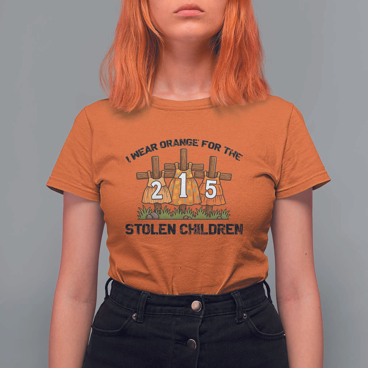 Orange Shirt Day T Shirt For Women I Wear Orange For The 215 Stolen Children - Wonder Print Shop