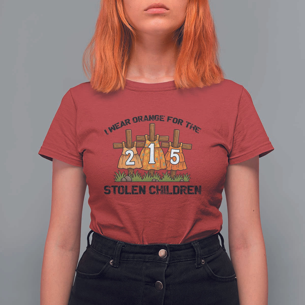 Orange Shirt Day T Shirt For Women I Wear Orange For The 215 Stolen Children - Wonder Print Shop