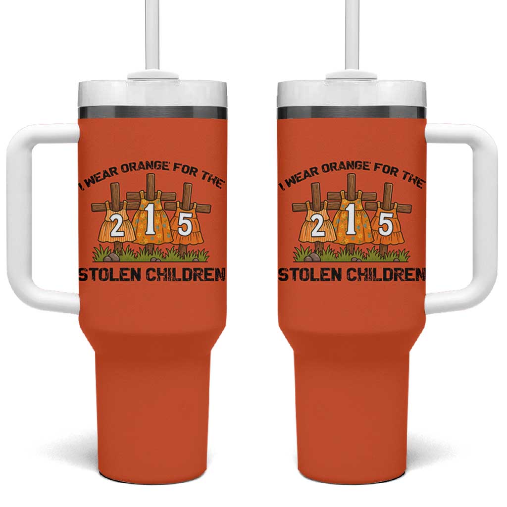 Orange Shirt Day Tumbler With Handle I Wear Orange For The 215 Stolen Children - Wonder Print Shop