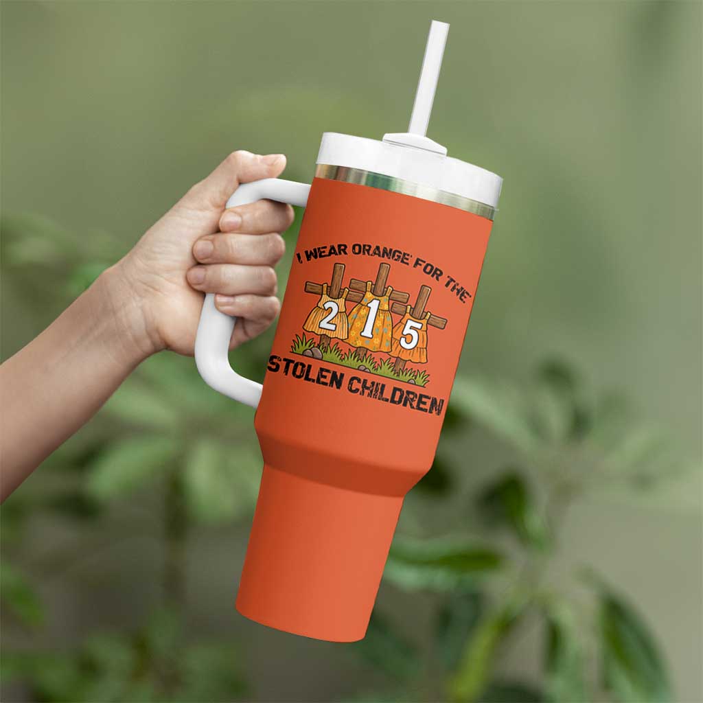 Orange Shirt Day Tumbler With Handle I Wear Orange For The 215 Stolen Children - Wonder Print Shop