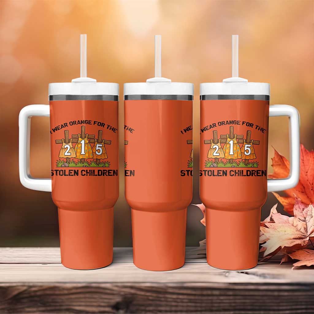Orange Shirt Day Tumbler With Handle I Wear Orange For The 215 Stolen Children - Wonder Print Shop