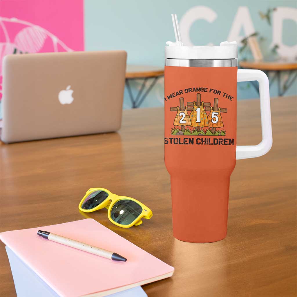 Orange Shirt Day Tumbler With Handle I Wear Orange For The 215 Stolen Children - Wonder Print Shop