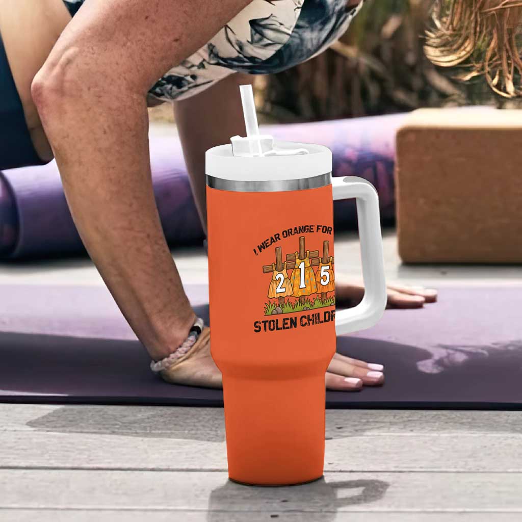 Orange Shirt Day Tumbler With Handle I Wear Orange For The 215 Stolen Children - Wonder Print Shop