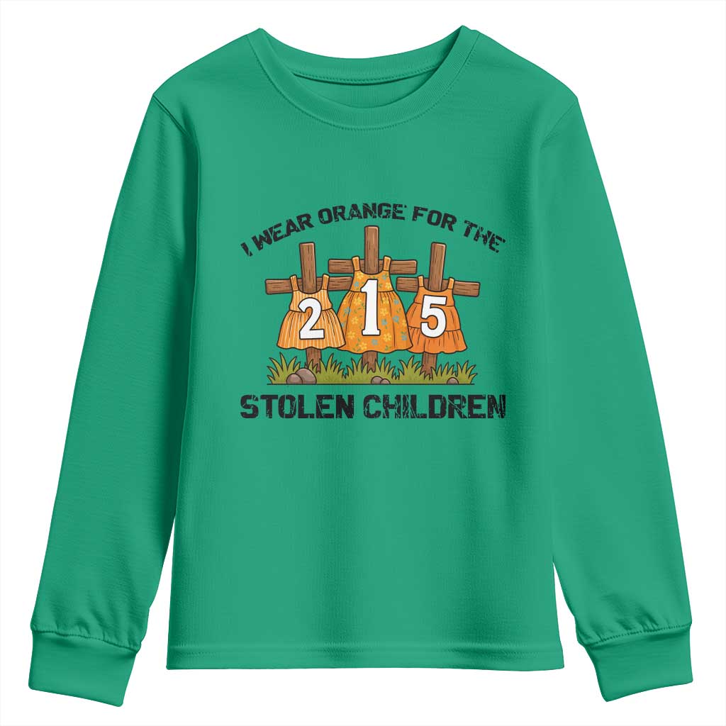 Orange Shirt Day Youth Sweatshirt I Wear Orange For The 215 Stolen Children - Wonder Print Shop