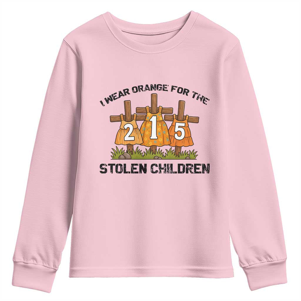 Orange Shirt Day Youth Sweatshirt I Wear Orange For The 215 Stolen Children - Wonder Print Shop