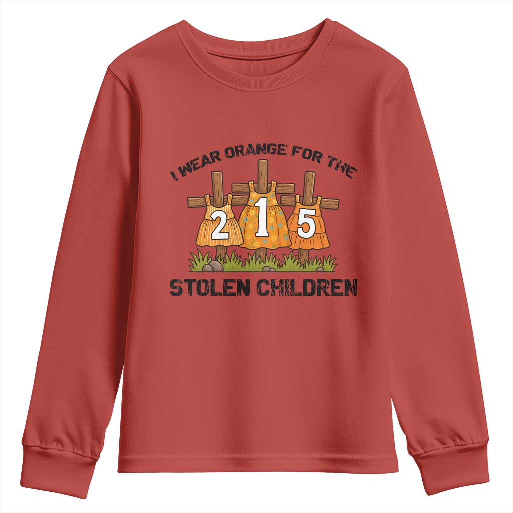 Orange Shirt Day Youth Sweatshirt I Wear Orange For The 215 Stolen Children - Wonder Print Shop
