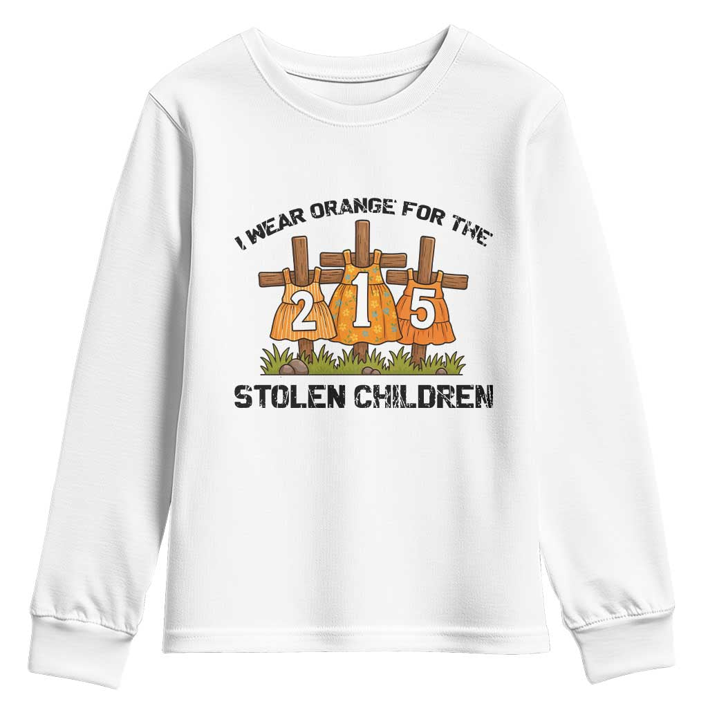 Orange Shirt Day Youth Sweatshirt I Wear Orange For The 215 Stolen Children - Wonder Print Shop