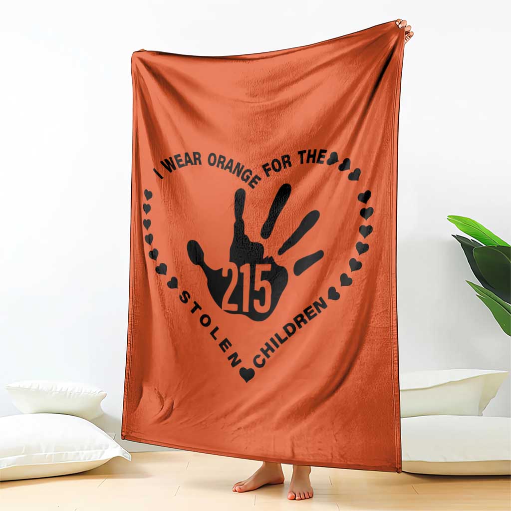 Orange Shirt Day Throw Blanket I Wear Orange For The Stolen Children 215 Memorial Tribute - Wonder Print Shop