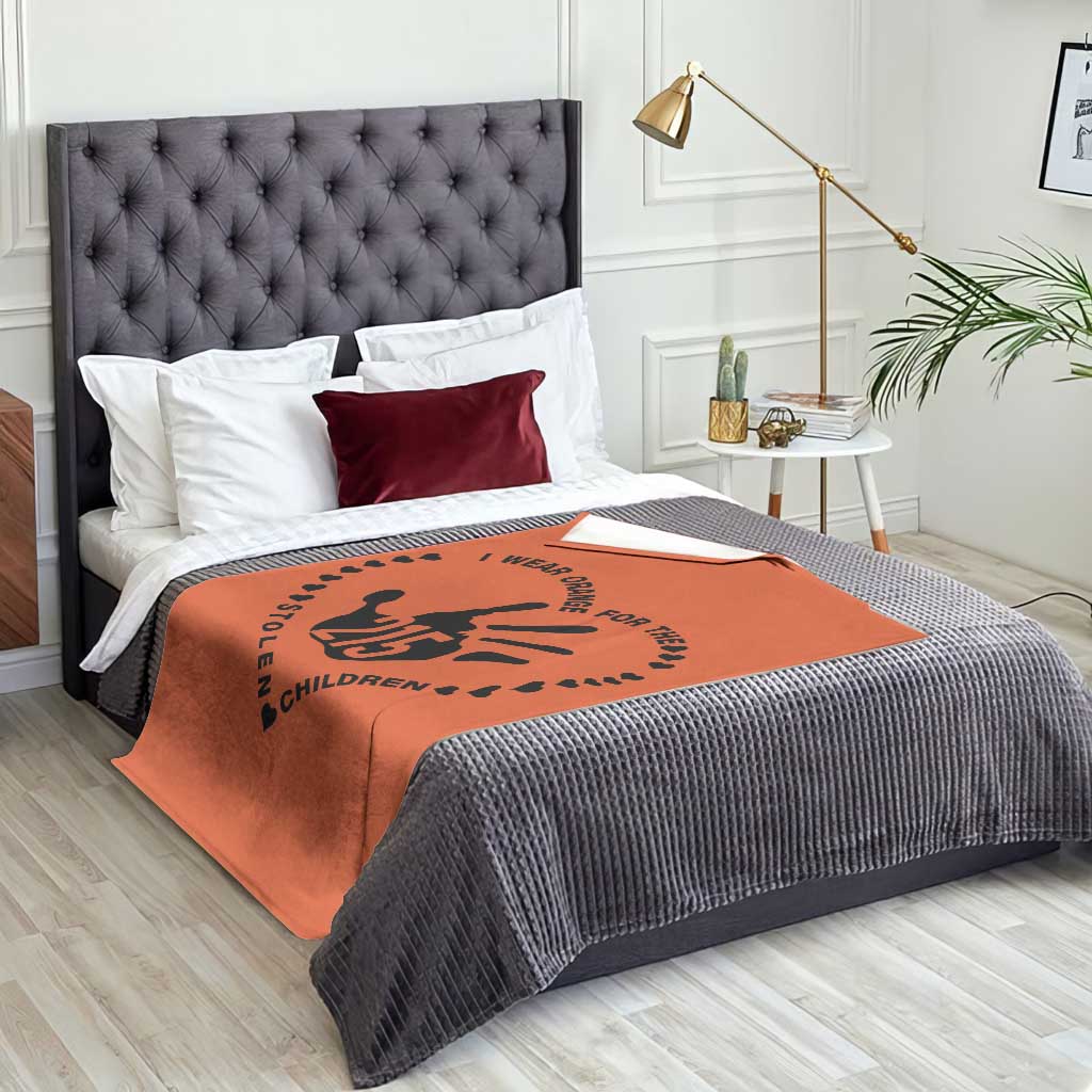 Orange Shirt Day Throw Blanket I Wear Orange For The Stolen Children 215 Memorial Tribute - Wonder Print Shop