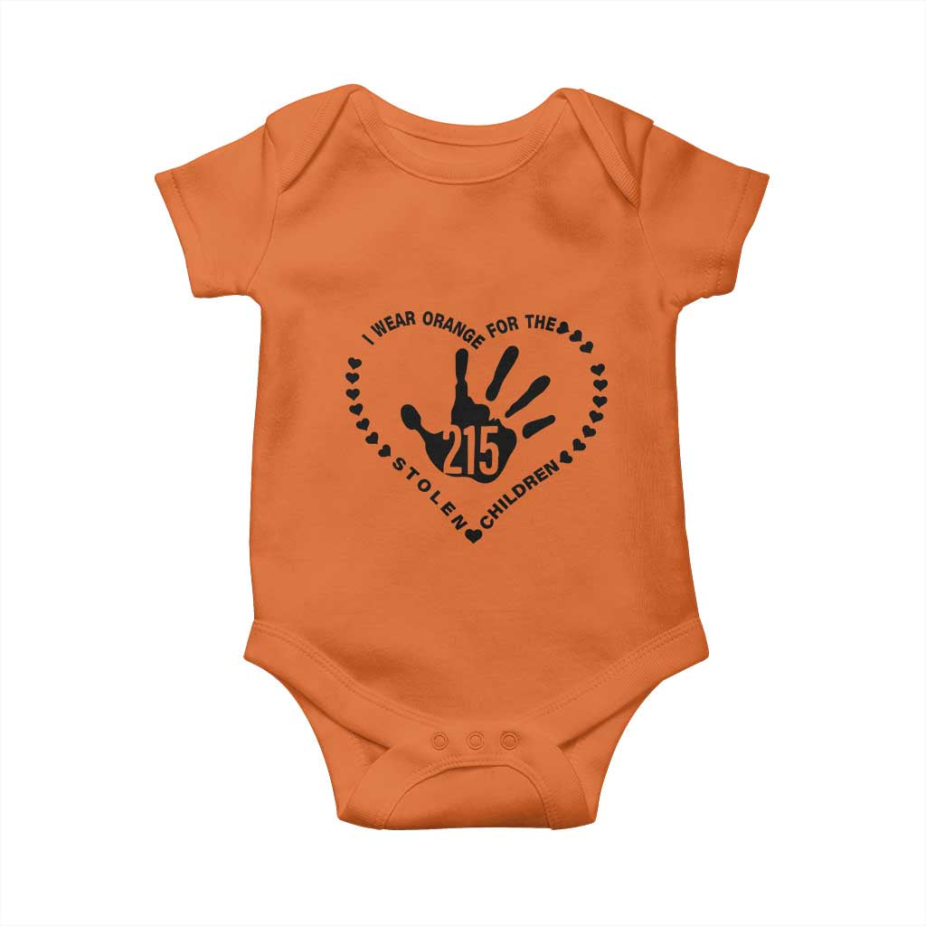 Orange Shirt Day Baby Onesie I Wear Orange For The Stolen Children 215 Memorial Tribute - Wonder Print Shop