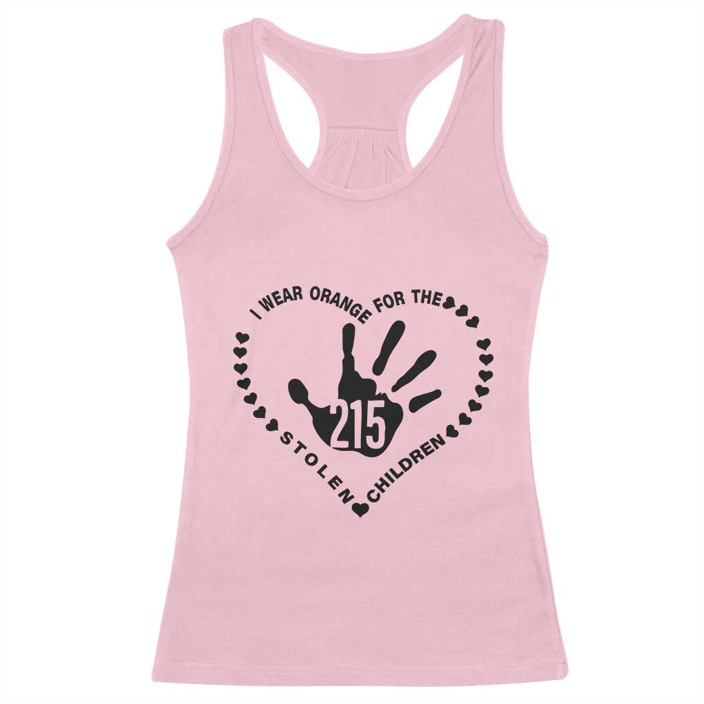 Orange Shirt Day Racerback Tank Top I Wear Orange For The Stolen Children 215 Memorial Tribute - Wonder Print Shop