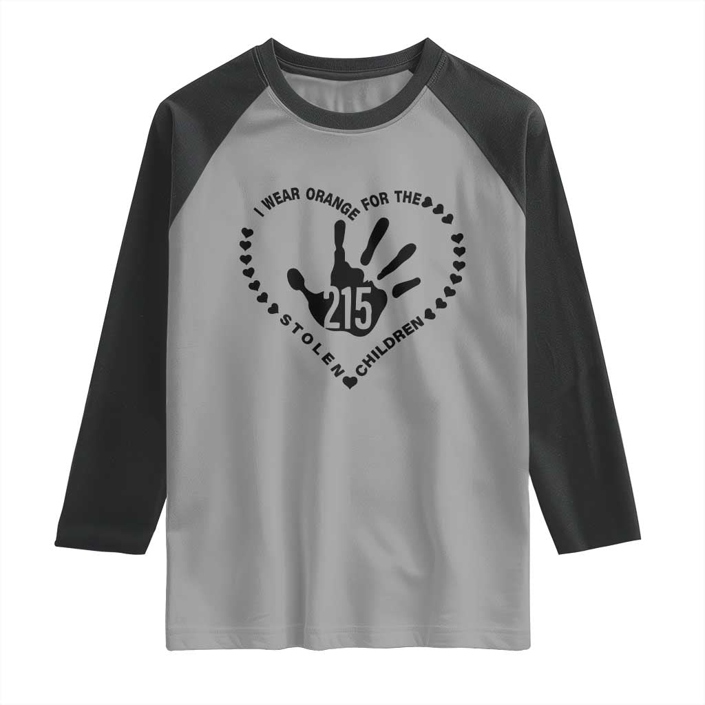Orange Shirt Day Raglan Shirt I Wear Orange For The Stolen Children 215 Memorial Tribute - Wonder Print Shop