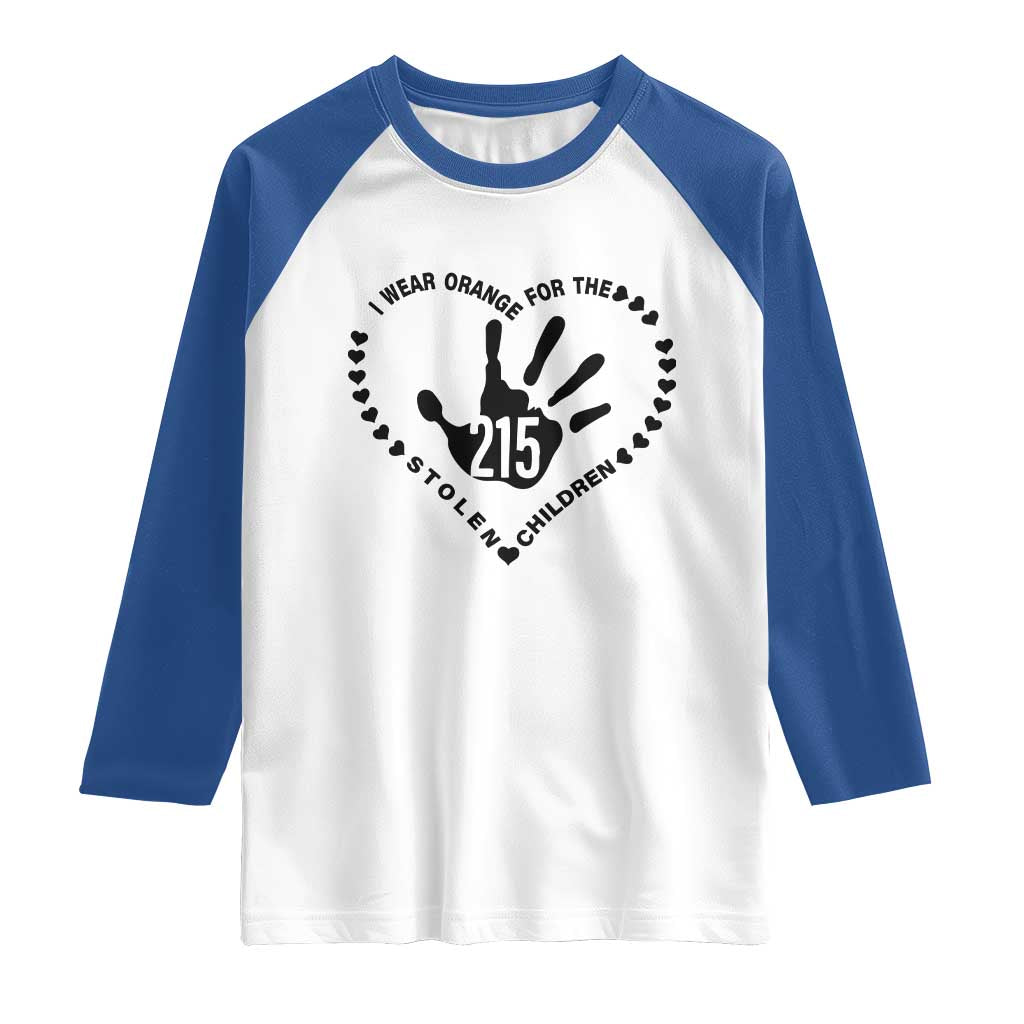 Orange Shirt Day Raglan Shirt I Wear Orange For The Stolen Children 215 Memorial Tribute - Wonder Print Shop