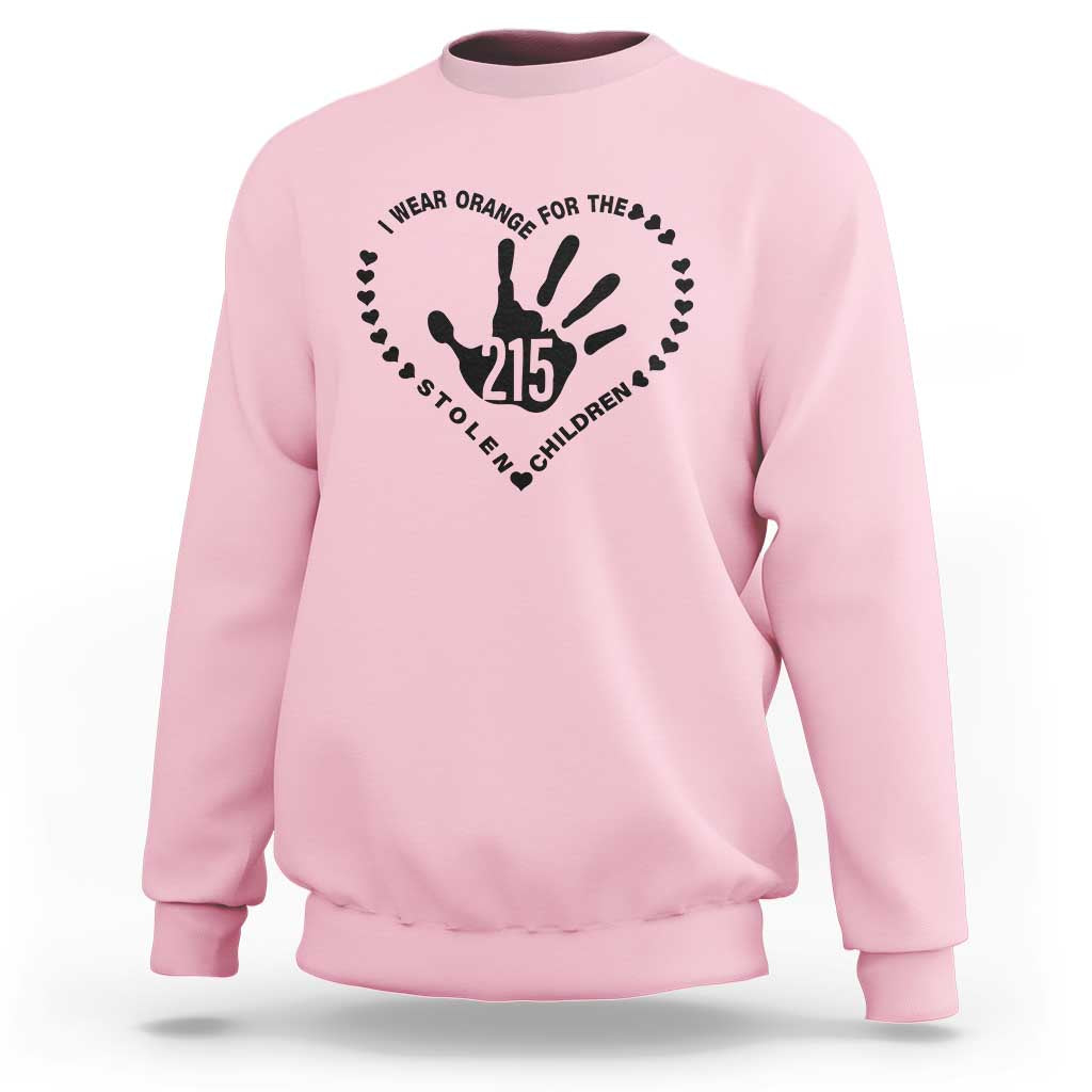 Orange Shirt Day Sweatshirt I Wear Orange For The Stolen Children 215 Memorial Tribute - Wonder Print Shop