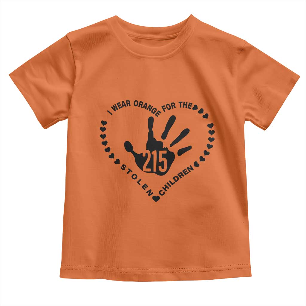 Orange Shirt Day Toddler T Shirt I Wear Orange For The Stolen Children 215 Memorial Tribute - Wonder Print Shop