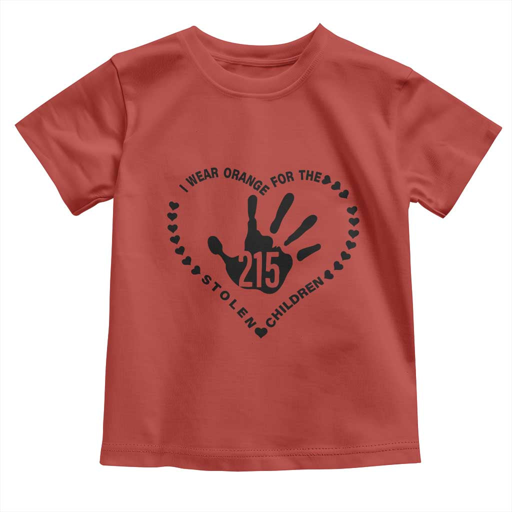 Orange Shirt Day Toddler T Shirt I Wear Orange For The Stolen Children 215 Memorial Tribute - Wonder Print Shop