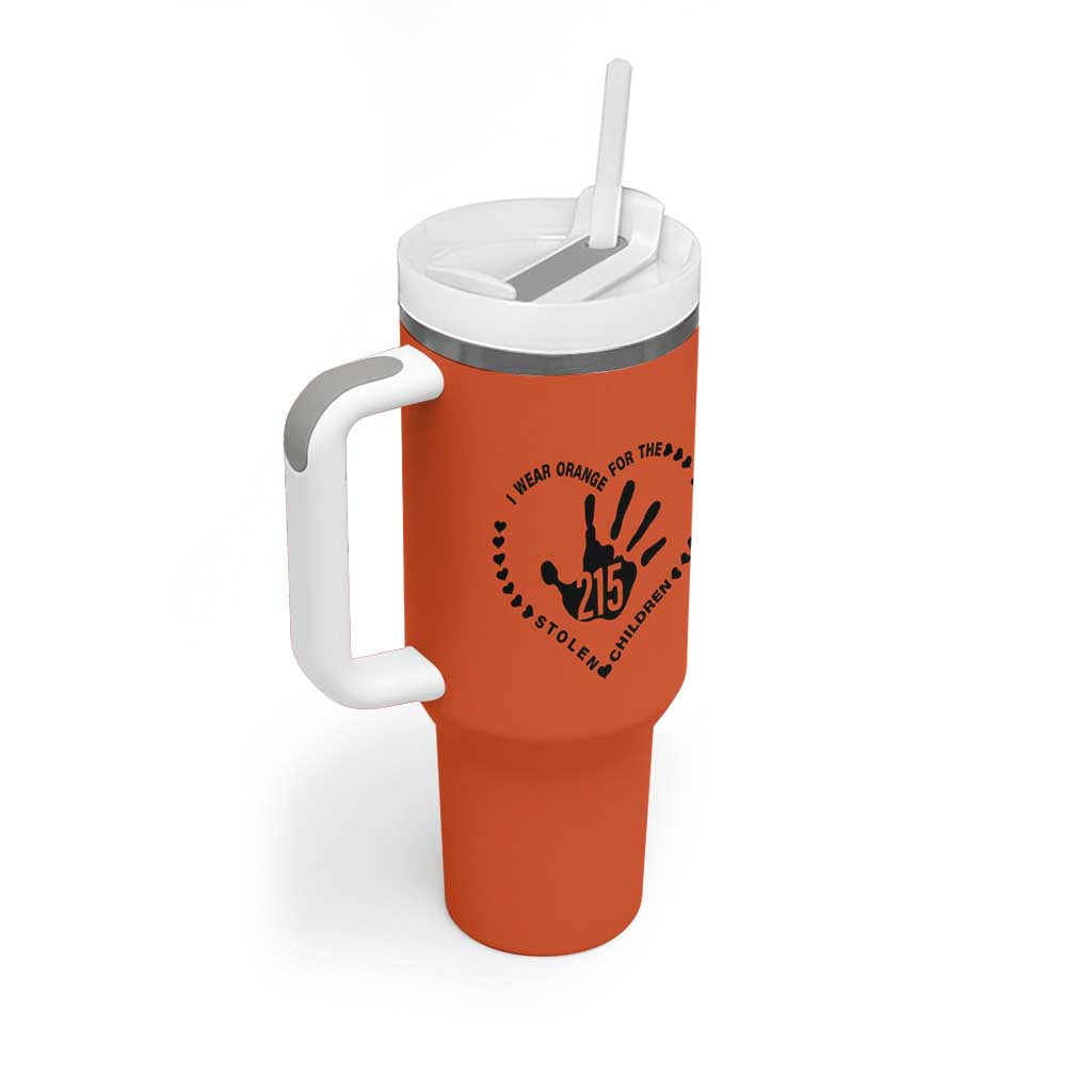 Orange Shirt Day Tumbler With Handle I Wear Orange For The Stolen Children 215 Memorial Tribute - Wonder Print Shop