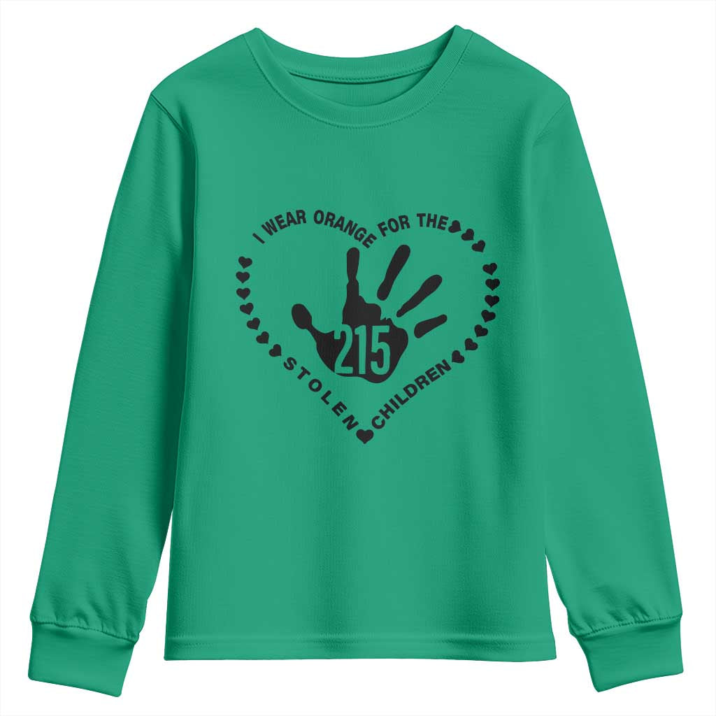 Orange Shirt Day Youth Sweatshirt I Wear Orange For The Stolen Children 215 Memorial Tribute - Wonder Print Shop