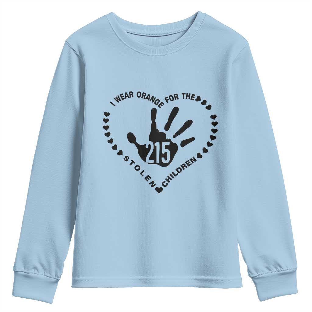 Orange Shirt Day Youth Sweatshirt I Wear Orange For The Stolen Children 215 Memorial Tribute - Wonder Print Shop