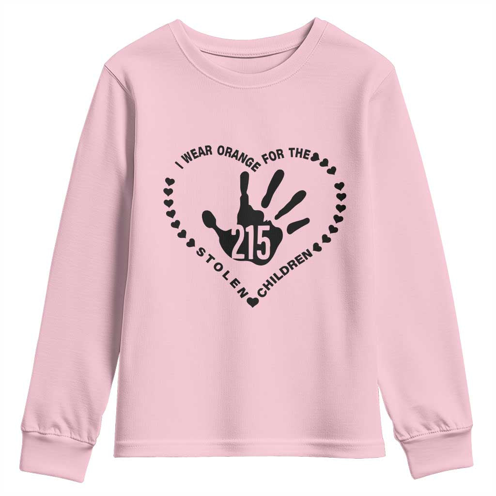Orange Shirt Day Youth Sweatshirt I Wear Orange For The Stolen Children 215 Memorial Tribute - Wonder Print Shop
