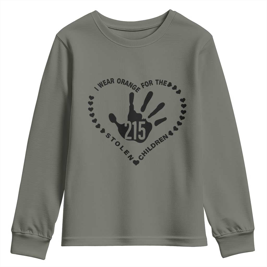 Orange Shirt Day Youth Sweatshirt I Wear Orange For The Stolen Children 215 Memorial Tribute - Wonder Print Shop