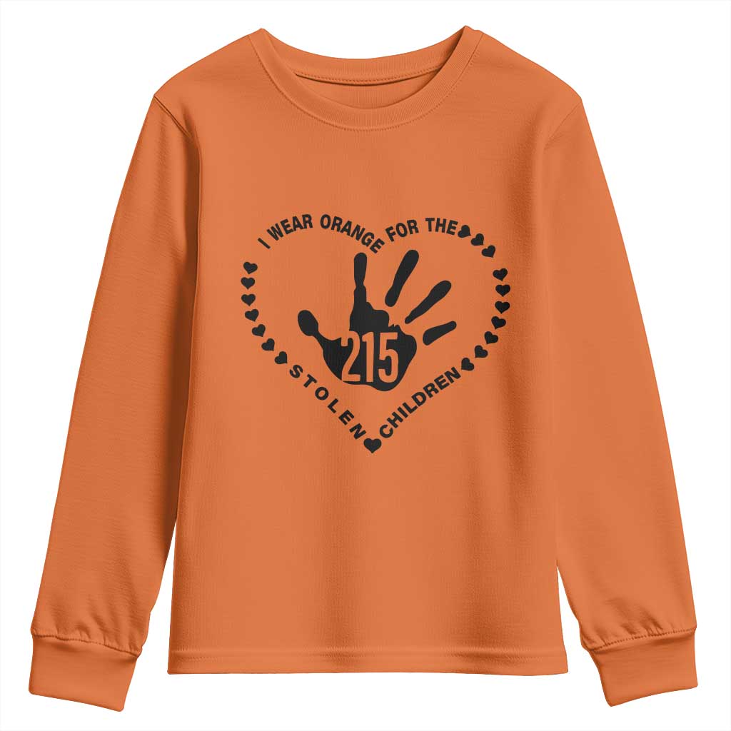 Orange Shirt Day Youth Sweatshirt I Wear Orange For The Stolen Children 215 Memorial Tribute - Wonder Print Shop