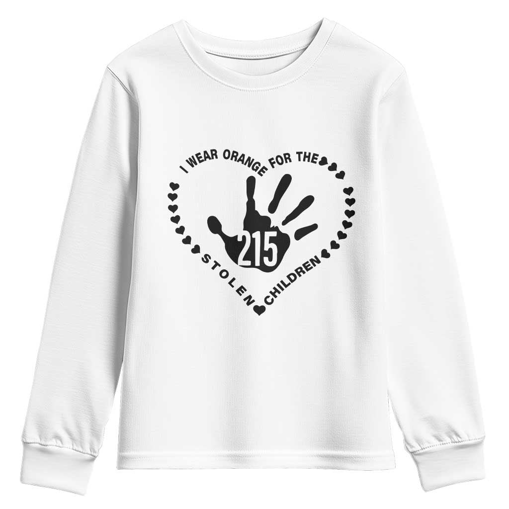 Orange Shirt Day Youth Sweatshirt I Wear Orange For The Stolen Children 215 Memorial Tribute - Wonder Print Shop