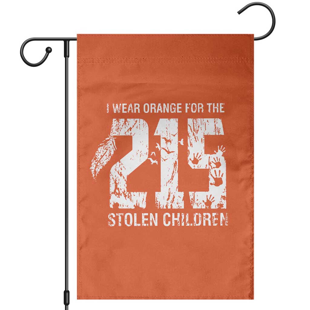 I Wear Orange For The 215 Stolen Children Garden Flag Orange Shirt Day 215 Memorial Awareness - Wonder Print Shop