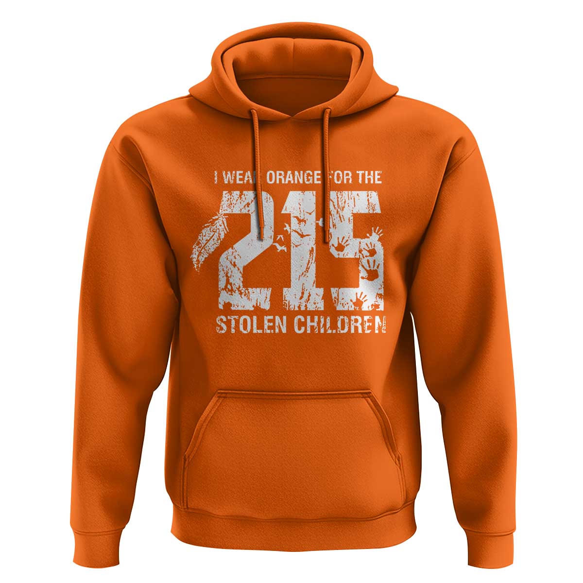 I Wear Orange For The 215 Stolen Children Hoodie Orange Shirt Day 215 Memorial Awareness - Wonder Print Shop