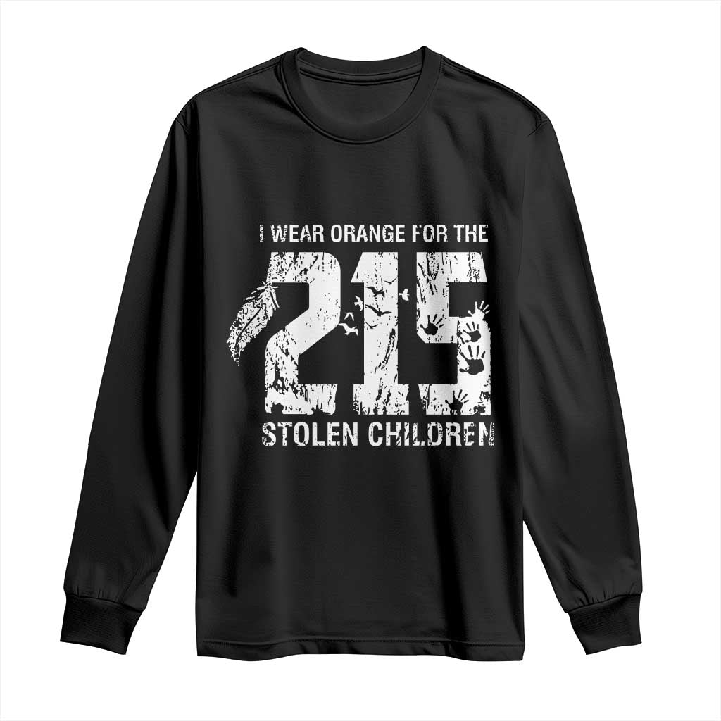 I Wear Orange For The 215 Stolen Children Long Sleeve Shirt Orange Shirt Day 215 Memorial Awareness - Wonder Print Shop