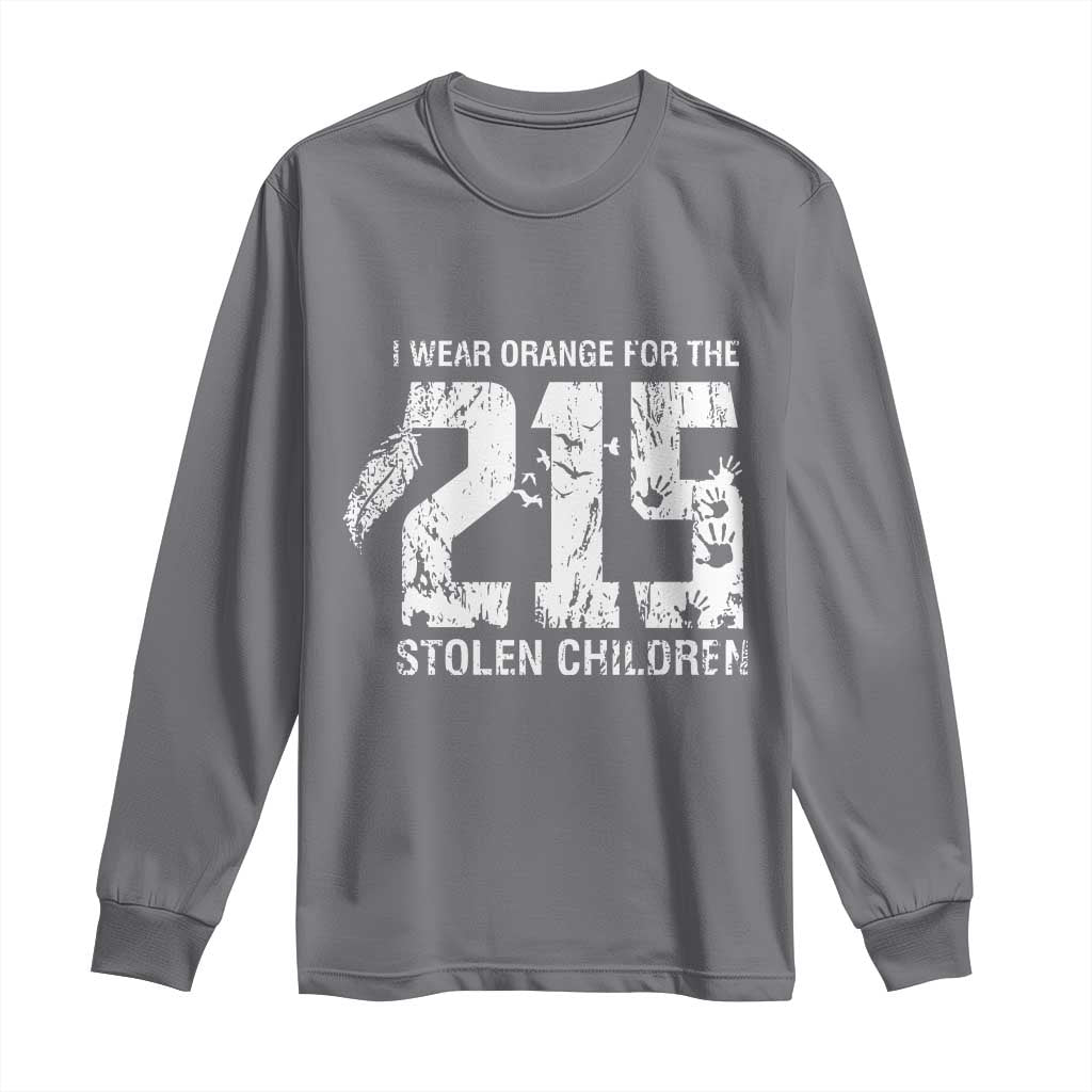 I Wear Orange For The 215 Stolen Children Long Sleeve Shirt Orange Shirt Day 215 Memorial Awareness - Wonder Print Shop