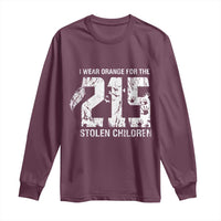 I Wear Orange For The 215 Stolen Children Long Sleeve Shirt Orange Shirt Day 215 Memorial Awareness - Wonder Print Shop