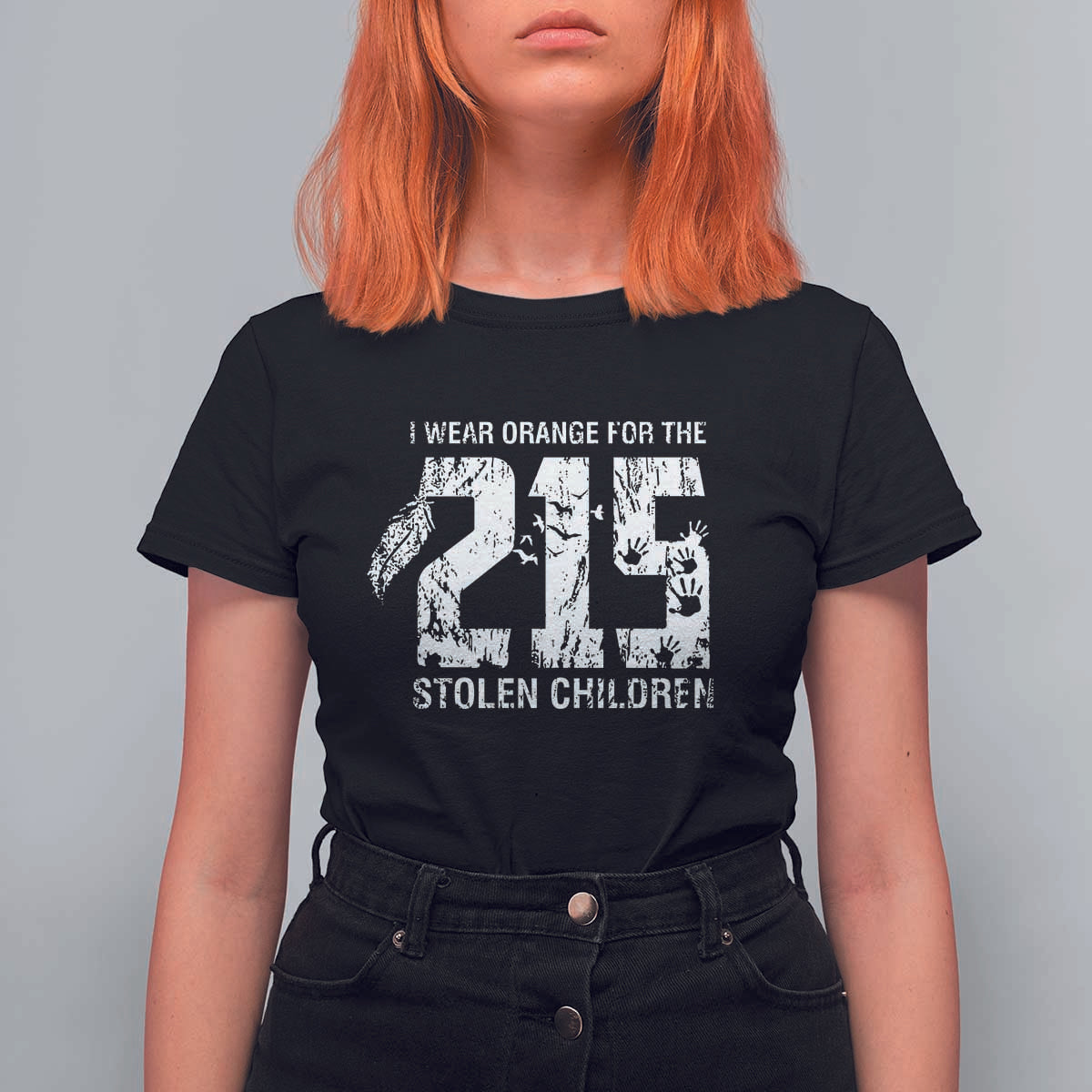I Wear Orange For The 215 Stolen Children T Shirt For Women Orange Shirt Day 215 Memorial Awareness - Wonder Print Shop