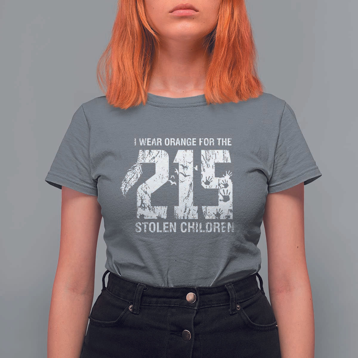 I Wear Orange For The 215 Stolen Children T Shirt For Women Orange Shirt Day 215 Memorial Awareness - Wonder Print Shop